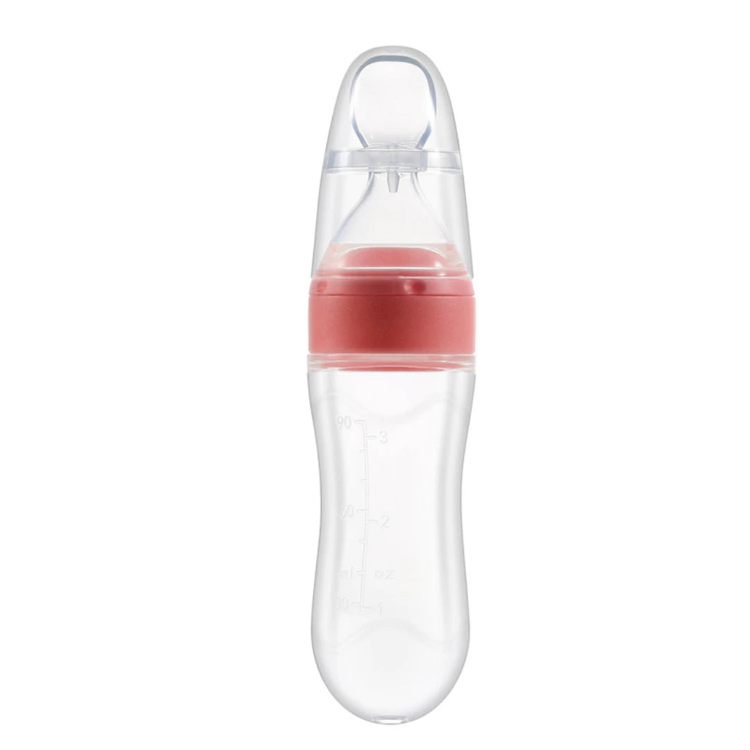 Silicone Squeezing Feeding Bottle Newborn Baby rice cereal Training Rice Spoon Infant Cerea Food Supplement Feeder Portable 90ML