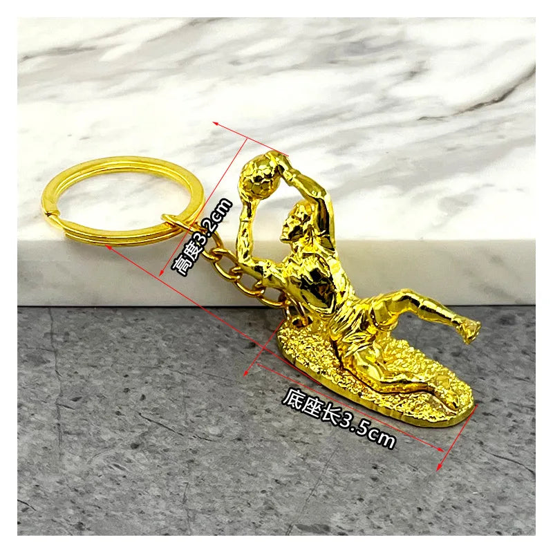Football Trophy Metal Keychain Soccer Fan Collectible Pendant Gift