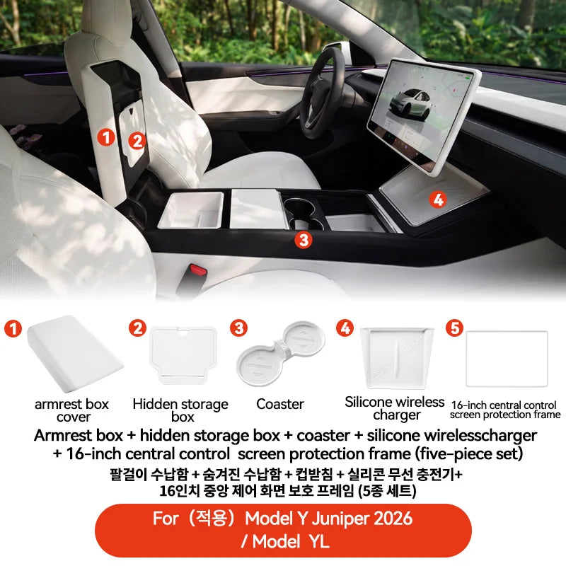 TPE Armrest Cover for Tesla Model Y Juniper Model YL and Model 3 Highland Center Console Protector