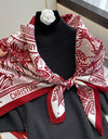 Women Scarf Silk Feeling Hair Neck Square Brand Office bandanna muffler Waiter Flight Attendants Handkerchief Rings wrap