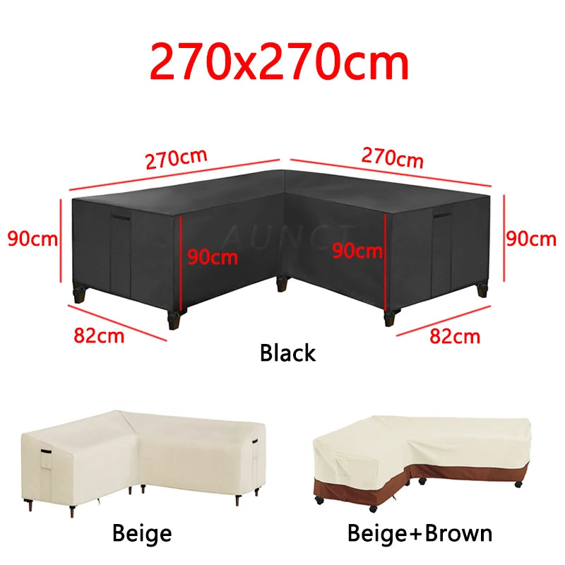 L Shape Corner Outdoor Sofa Cover Waterproof Rattan Corner Furniture Cover V Shape Sofa Table Chair Protective Dust Covers