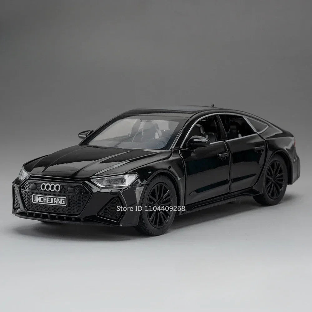 1:32 Scale RS6 RS7 Car Model Toy Alloy Diecast Doors Opened Simulation Sound Light Pull Back Vehicle Models Ornaments Boys Gifts