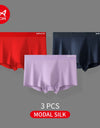 3-Pack Men’s Modal Boxer Shorts – 80 Count, Seamless Silk Crotch