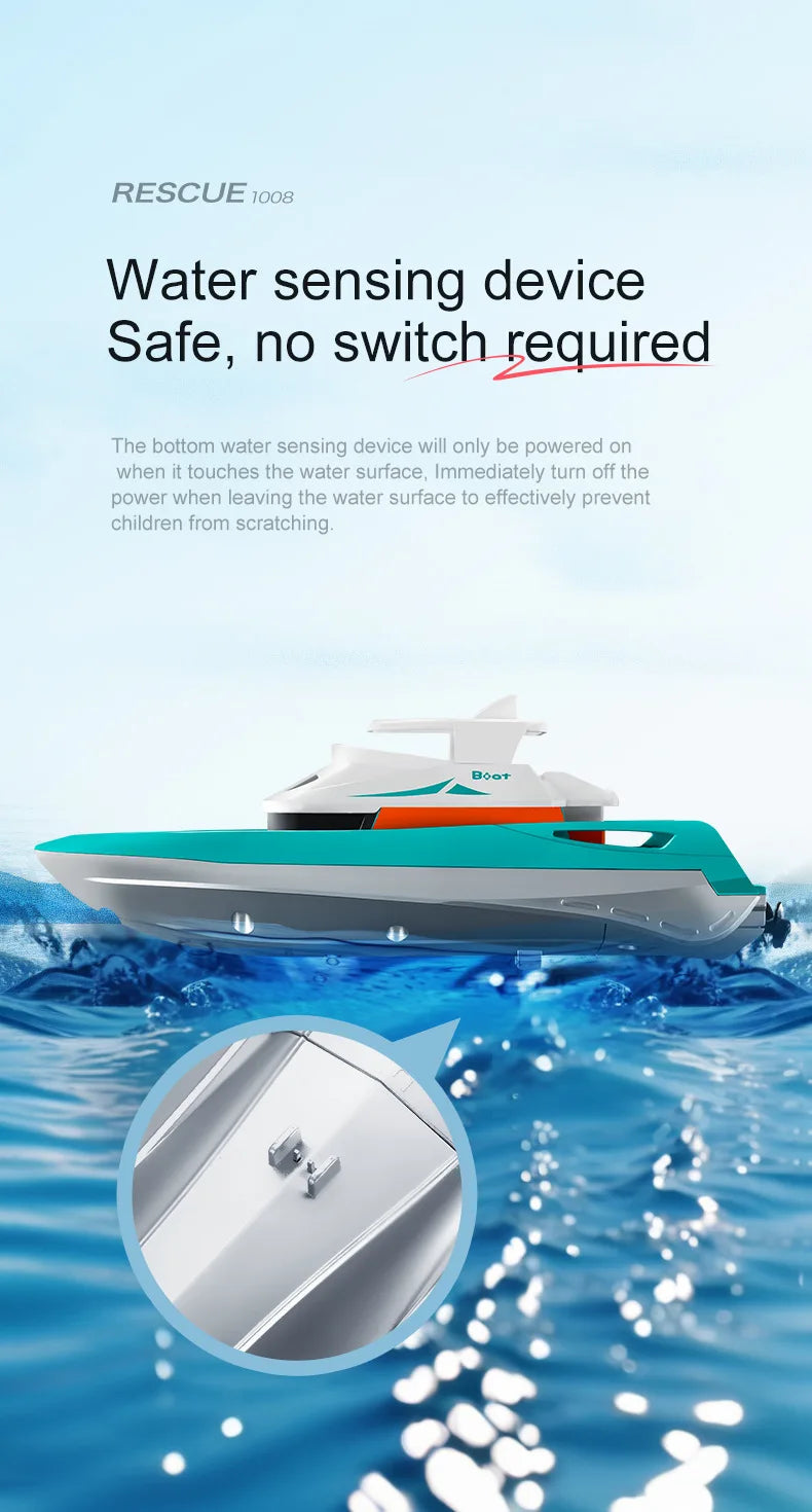 Mini Rc Boat 1/32 Radio Remote Controlled High Speed Ship with Led Light Palm Boat Summer Water Toy Pool Toys Models Gifts