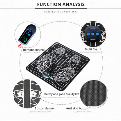 Electric Foot Massager Pad With Remote Control of Foot Massage Pads USB Charging Portable Foldable Massage Mat