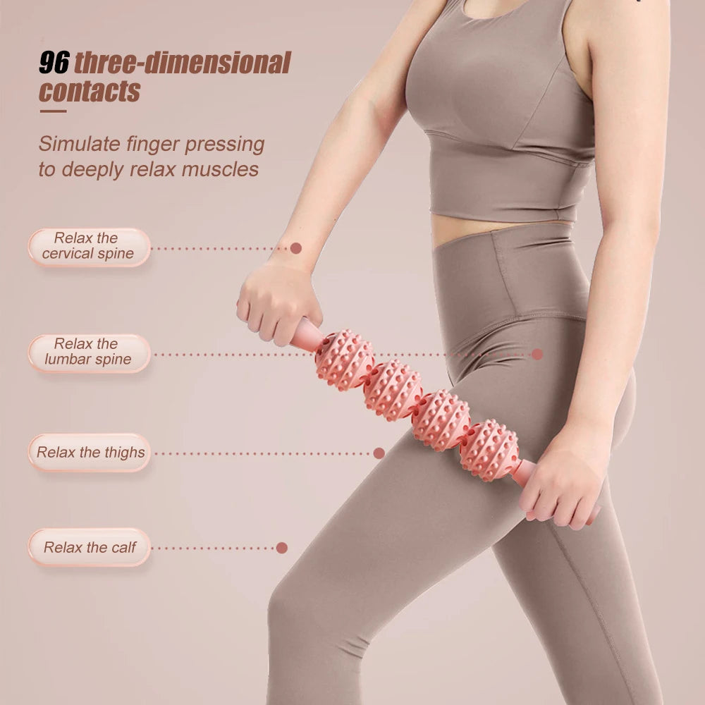 Massage Stick Roller for Muscle,Back,Legs,Deep Tissue Body Fascia Massager for Hamstring,Calf,Neck Pain,Trigger Point