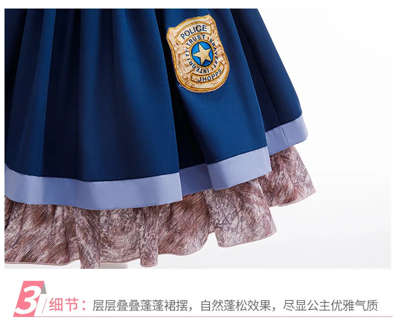 Bunny Police Uniform Girls Birthday Party Cosplay Outfit Halloween Christmas Costume
