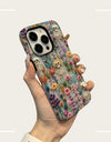 Fashion Embroidery Effect Skull Skeleton Phone Case For iPhone 16 15 Pro Max 16 Plus 2 in 1 Hard Protection Cover Funda
