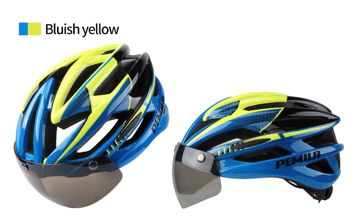 Cycling Helmet With Protective Goggles For Road And Mountain Bike