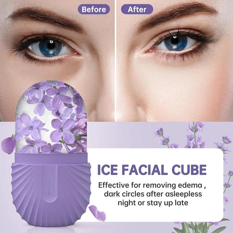 Ice Face Roller Cube Beauty Massage Silicone Mold For Eye Puffiness Facial Roller Shrink Pores