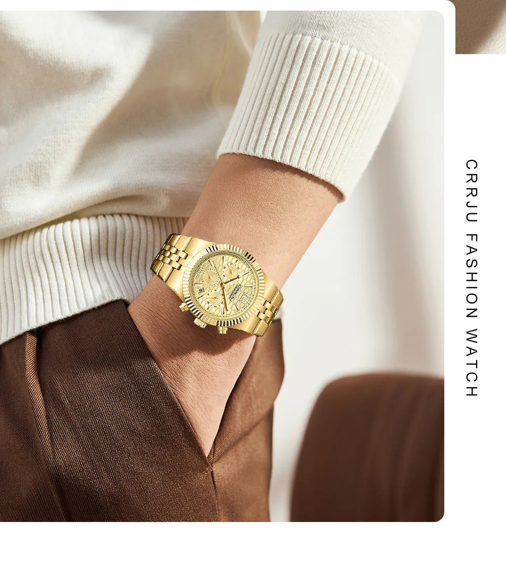 Classic Men's Automatic Date Watch Stainless Steel Quartz Elegant Round Case Luminous Versatile Fashion Night Light 2323