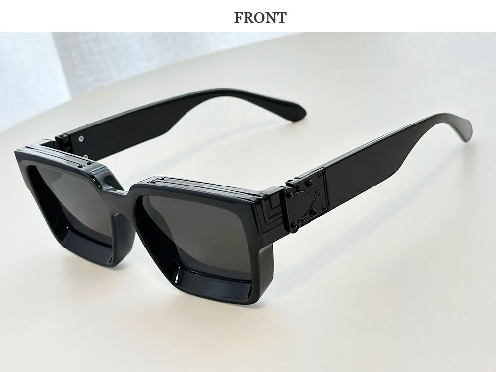 Retro Square Frame Sunglasses With UV400 Protection