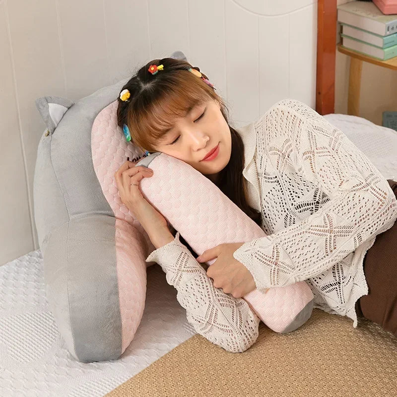Kawaii Capybara Plush Pillow Cartoon Soft Stuffed Cute Large Backrest Cushion Lumbar Support Pillow Reading Pillow Soft Cushion