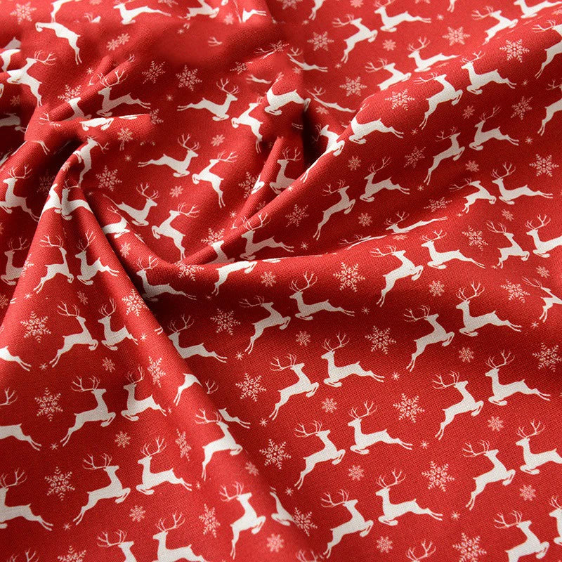 Pure Cotton Digital Printing Christmas Flower 60SManual DIY Decorate Fabric Pillow Clothes Christmas Theme Autumn and Winter New