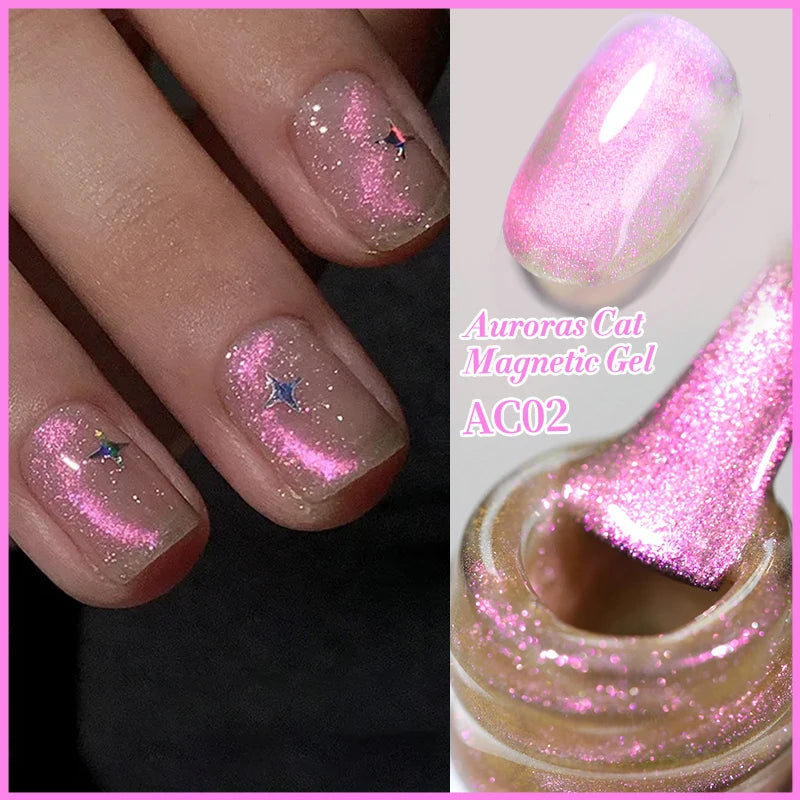 10ml Auroras Cat  Gel Tears of Angels Crystal Shining Like A Fairy Tale Soak Off UV Gel Nail Art Varnish