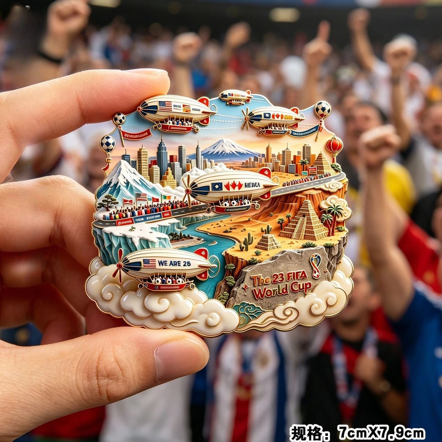 2026 Football Metal Fridge Magnet Soccer Fan Souvenir Home Decor
