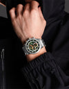 Watch for Men Stainless Steel Strap Chronograph Clock Male Sport Casual Waterproof Quartz Wristwatch