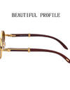 Oval Sunglasses Trendy Designer Wooden Sunglasses Men Luxury Fashion Glasses Vintage