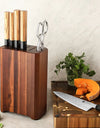 Solid Wood Knife Holder For 5 PCS Knives & 1 PCS Kitchen Scissors Storage Rack Floor To Ceiling Knife Storage