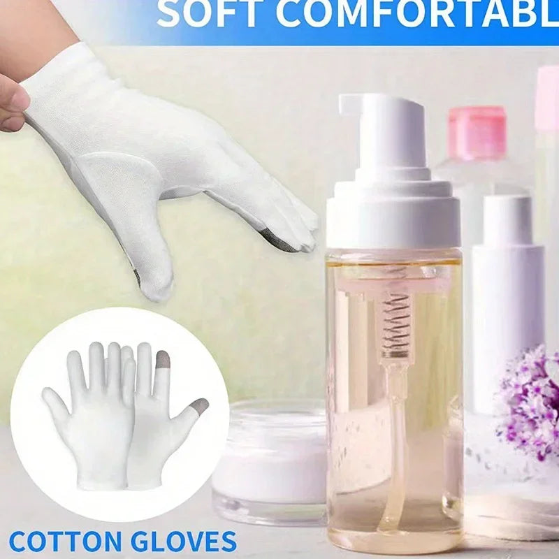 Moisturizing Gloves&Socks Bedtime Spa Socks Soft Cotton Lotion Locking Glove for Dry Cracked Hand Foot Exfoliating Care Tools