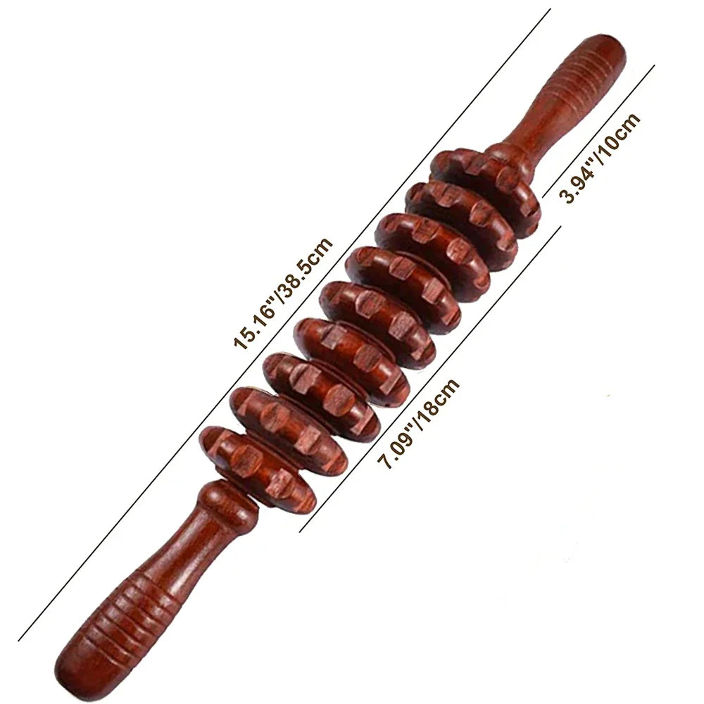 Curved Wood Roller for Stomach Cellulite,Wooden Therapy Massage Tool for Body Shaping,Wood Massager Stick for Lymphatic Drainage