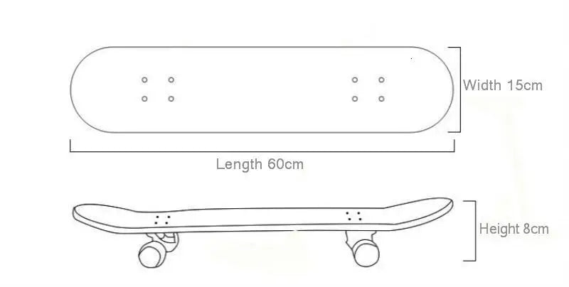 60CM Skateboarding Cartoon Skateboard Dinosaur Spider Longboard Marple Double Rocker For  Skate Board ern