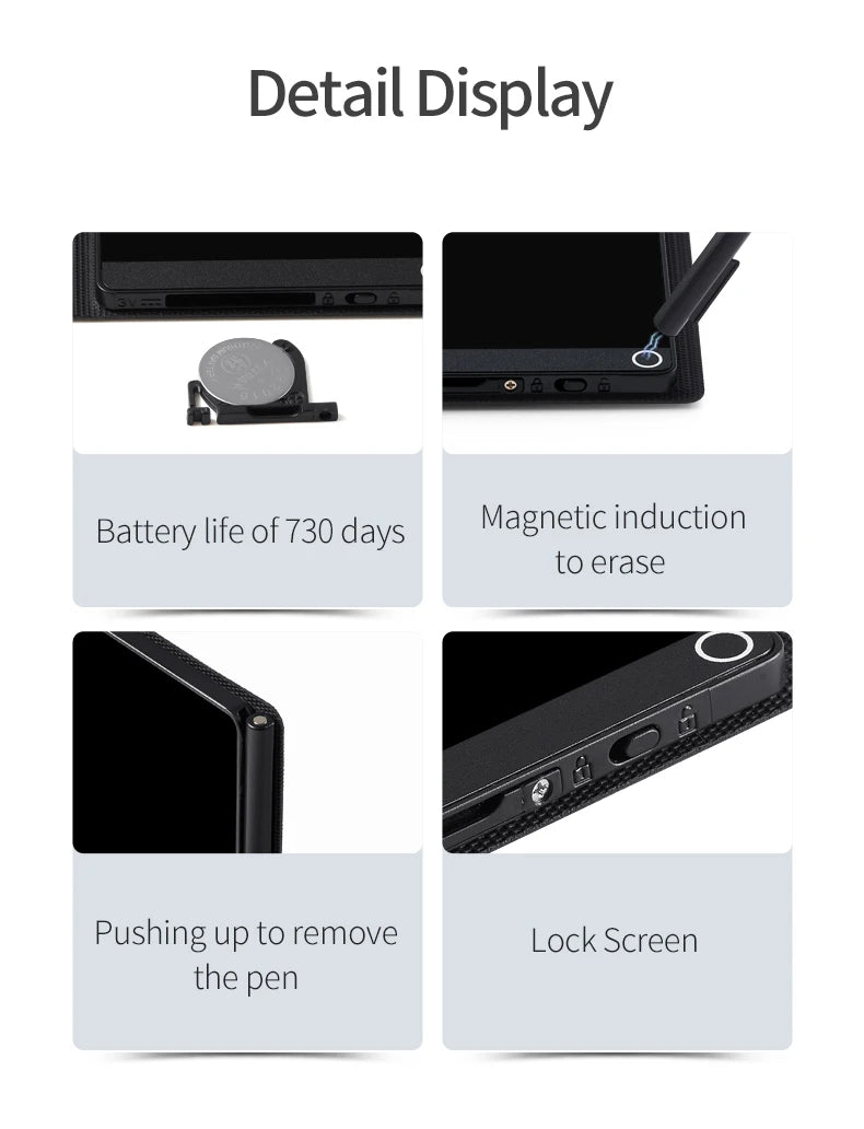 6.5 Inch Leather Case for Magic Tablet Full Screen Handwriting Induction Drawing Blackboard Erasable Meeting LCD sketches Pad