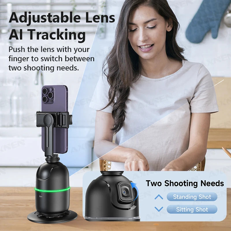 P03 Gimbal Stabilizer for Mobile Phone AI 360 Follow Selfie Stand Face Tracking Desktop Gimbal for Cellphone and Cameras