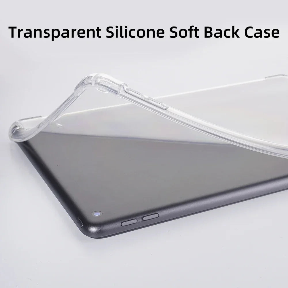 TPU Silicon Transparent Case For iPad Air 11 2024 Pro 11/13in M4 for iPad 10/9/8/7/6/5 Gen Air 4/5th 10.9 3rd 10.5 Mini 6