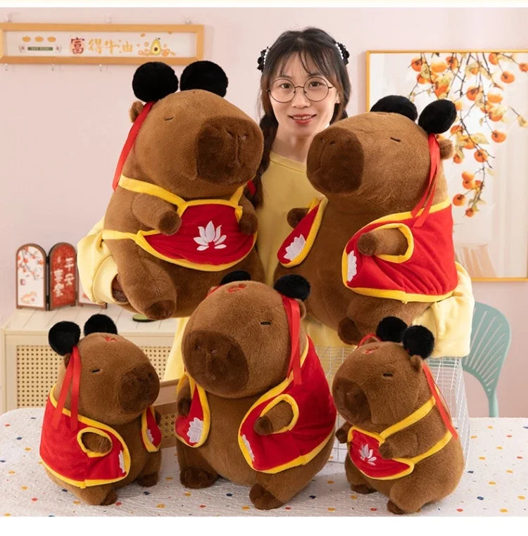 Hot 50cm Nezha Capybara Plush Toys Kawaii Cute Capybara Soft Stuffed Animal Anime Soft Pillow Toy Room Decor Kids Birthday Gift