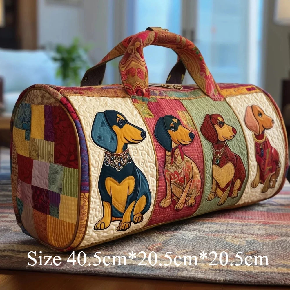 3D Print Quilted Dog Travel Bags Artistic Pet Dog Lovers Durable Weekend Gym Yoga Unique Dachshund Corgi French Bulldog Design