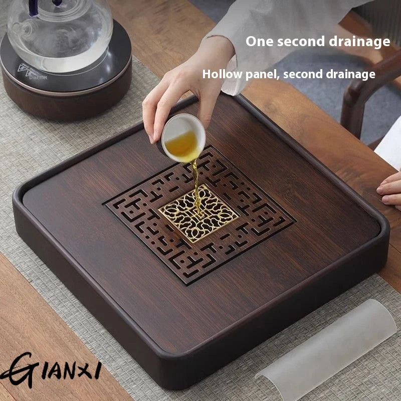 Home And Kitchen Tea Tray Portable Dishes For Tea Ta Kawi Bamboo Rectangle Wooden Tray For Chaban Tea Table Serving Trays