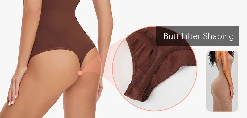 Women Sleeveless Crew Neck Shapewear Bodysuit – Tummy Control Thong Body Shaper