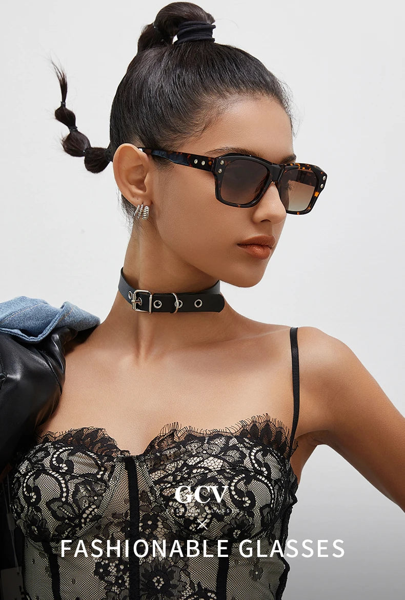 Acetate Square Polarized UV400 Mirror Gradient Fashion Sunglasses for Men Women Luxury Eyewear