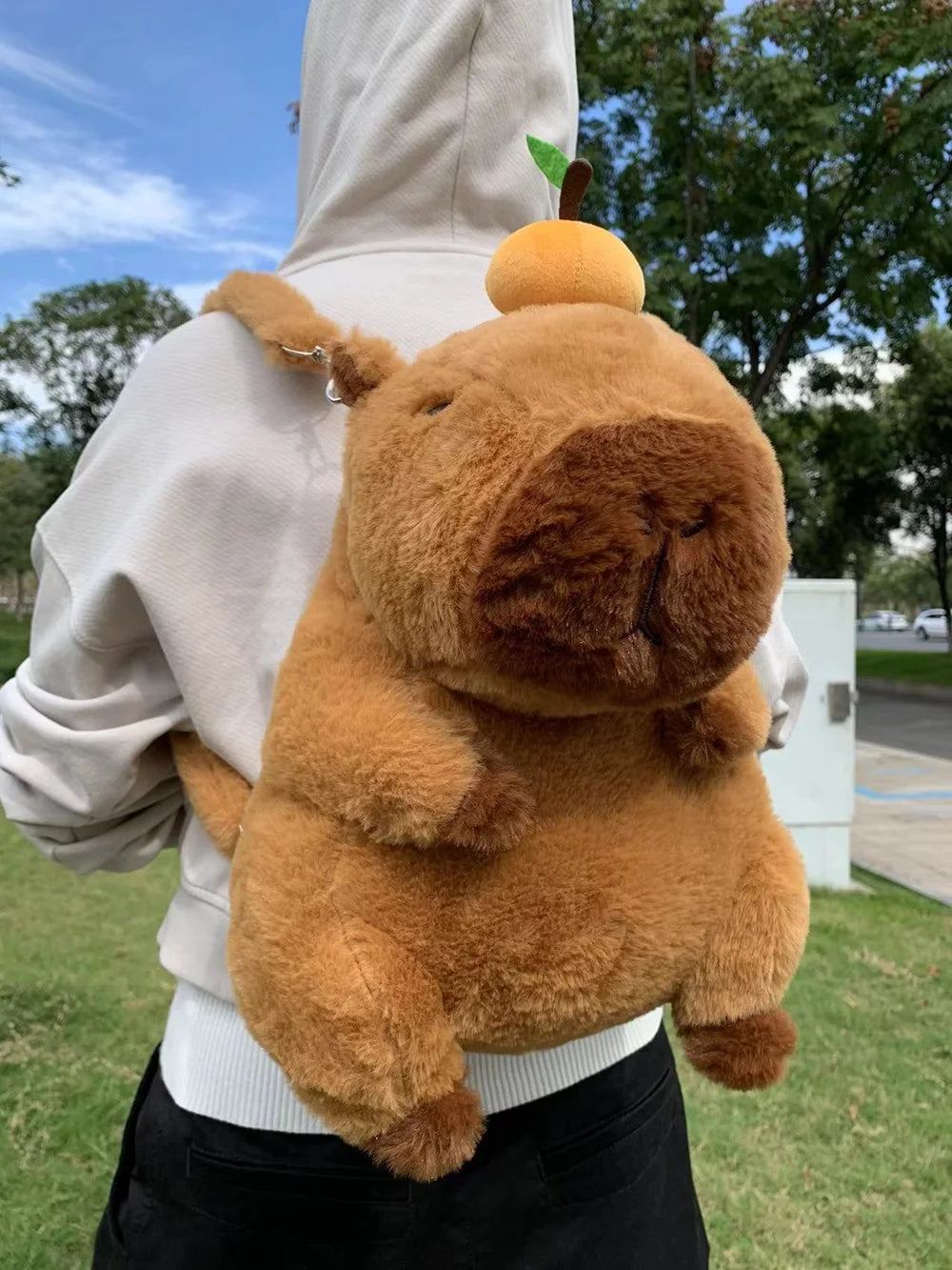 Kawaii Capybara Plush Backpack Soft Shoulder Bag