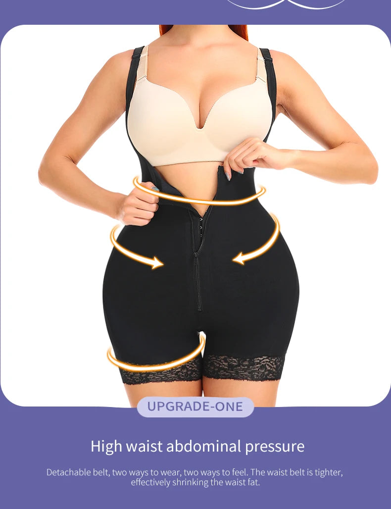 Women's Shapewear Bodysuit  Slimming  Butt Lifter Full Body Shaper Bbl Tummy Control Open Crotch Ziper