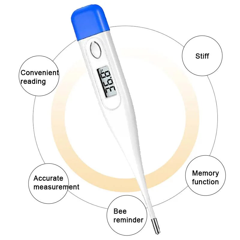 1 PC Digital Thermometer Good Quality Clinical Oral Underarm Rectal Test  Adult Fever Temperature Basal Rigid Tip Termometer