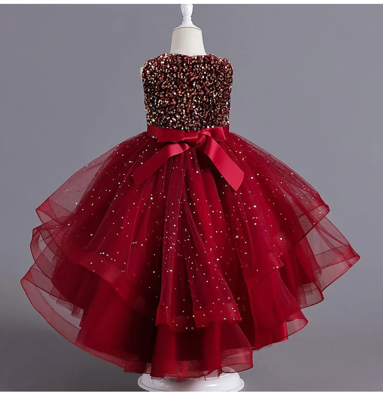 Sleeveless Ball Gown with Train Pageant and Recital Dress