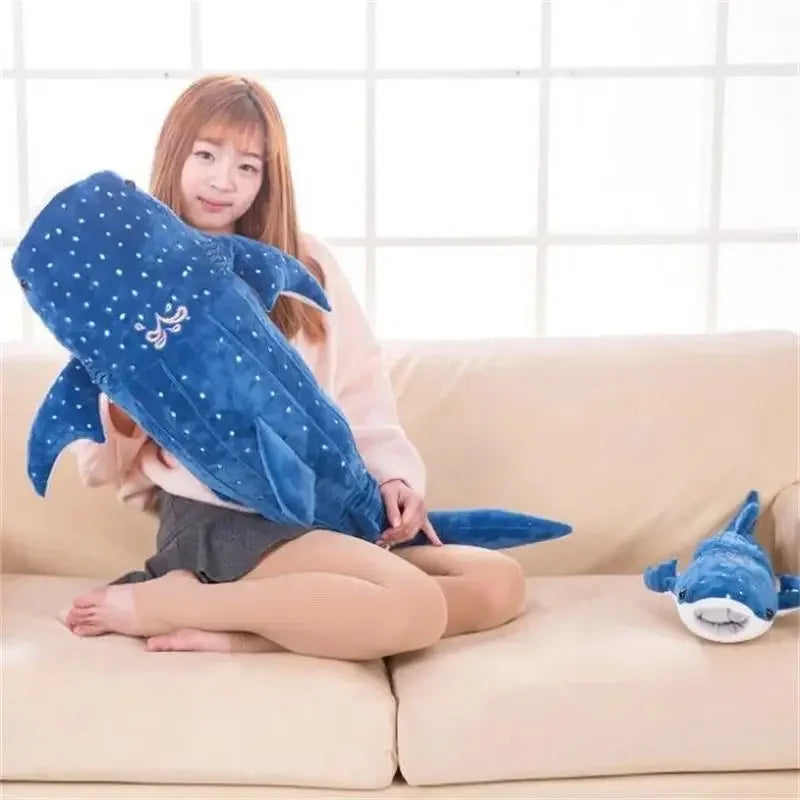 Large Whale Shark Body Pillow Long Cute Fish Stuffed Sofa Decorative Plush Body Pillow Whale Shark Back Plush Cushion Decor Gift