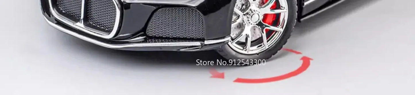 1:24 Scale Bolide Atlantic Car Model Toy Alloy Body Rubber Tire Shock Absorption Vehicle Models Sound&Light Ornaments Gifts