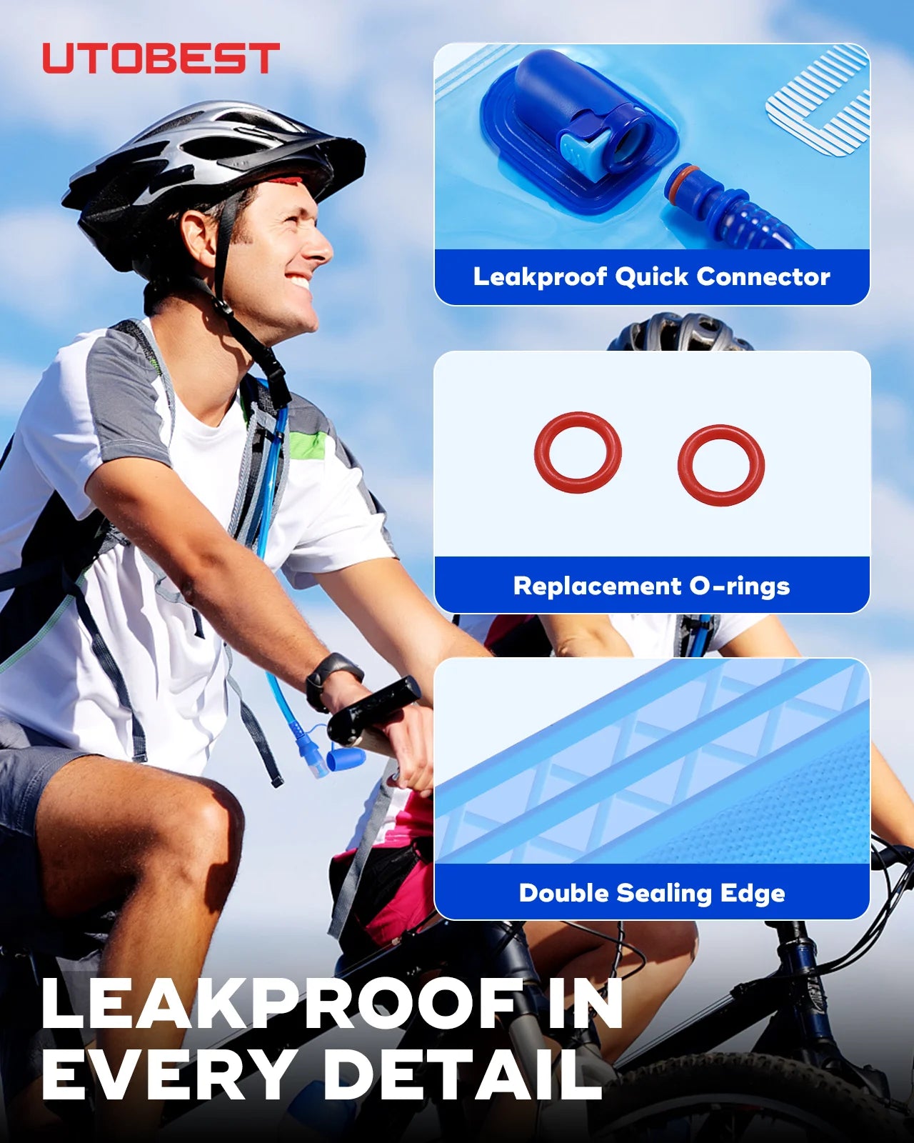 1L/1.5L/2L/3L Hydration Bladder Water Reservoir Water Bag BPA Free for Running Cycling Hiking