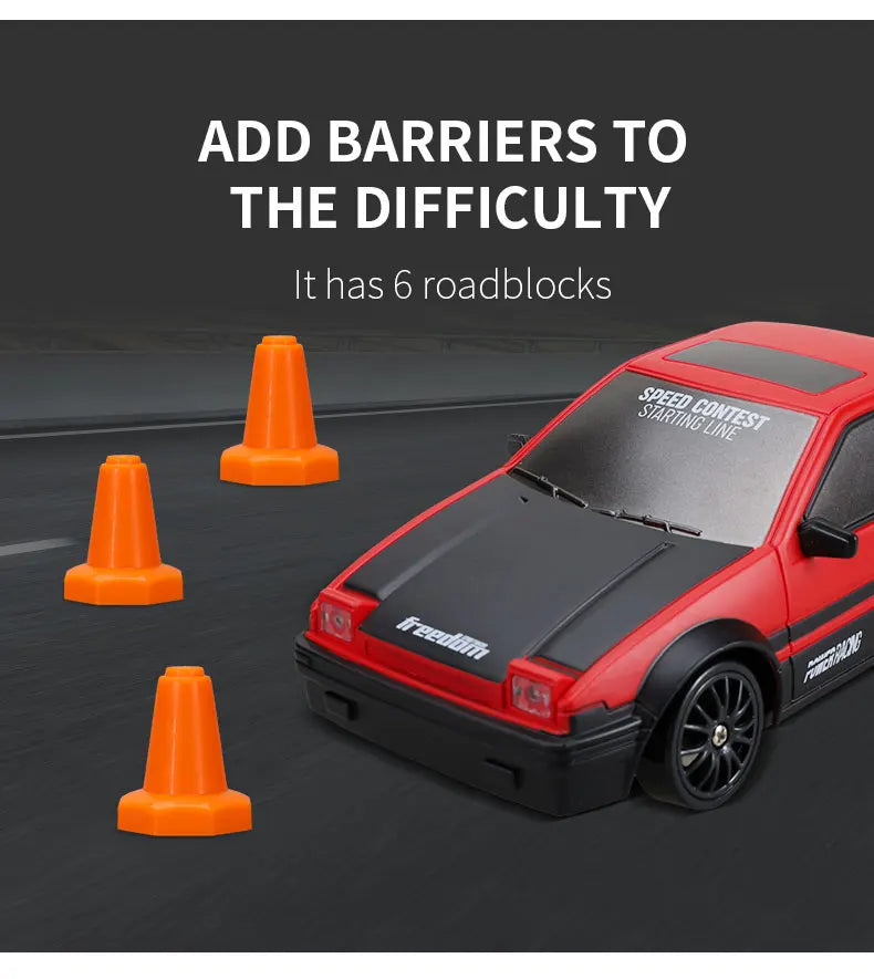 2.4G Drift Rc Car 4WD RC Drift Car Toy Remote Control GTR Model AE86 Vehicle Car RC Racing Car Toy for  Christmas Gifts