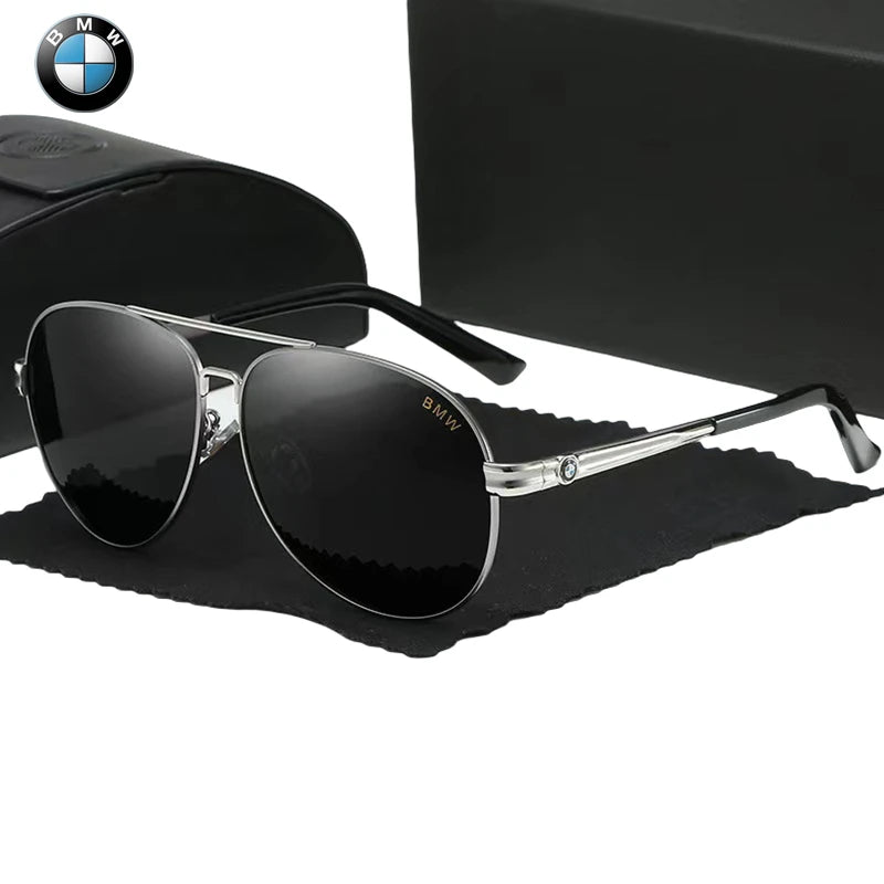 BWM Sunglasses Luxury Polarized Men UV400 Anti-Glare Retro Flight Sunglasses Driving Cycling Fishing Outdoor Hiking Sunglasses