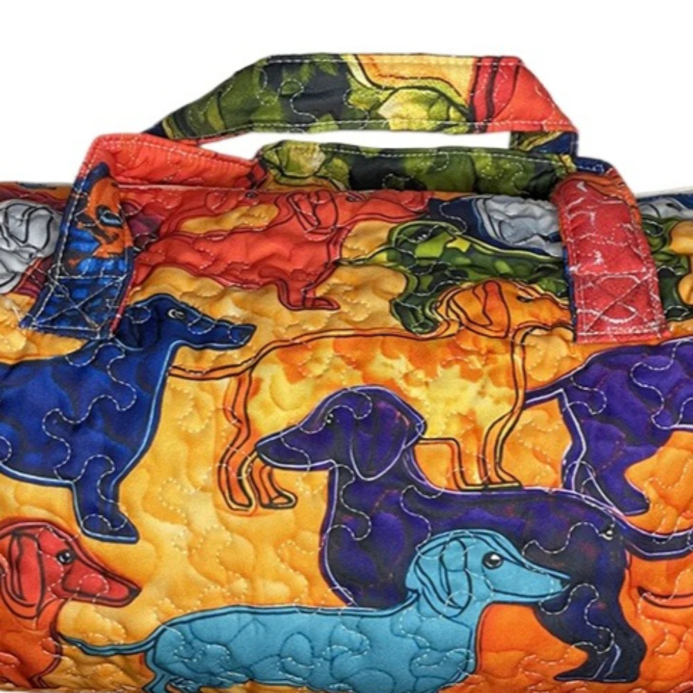 3D Print Quilted Dog Travel Bags Artistic Pet Dog Lovers Durable Weekend Gym Yoga Unique Dachshund Corgi French Bulldog Design