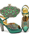 Style Matching Bag and Shoes Set Italian Women Design Shoes Matching Bag Decorated with Rhinestone Luxury Pumps Women