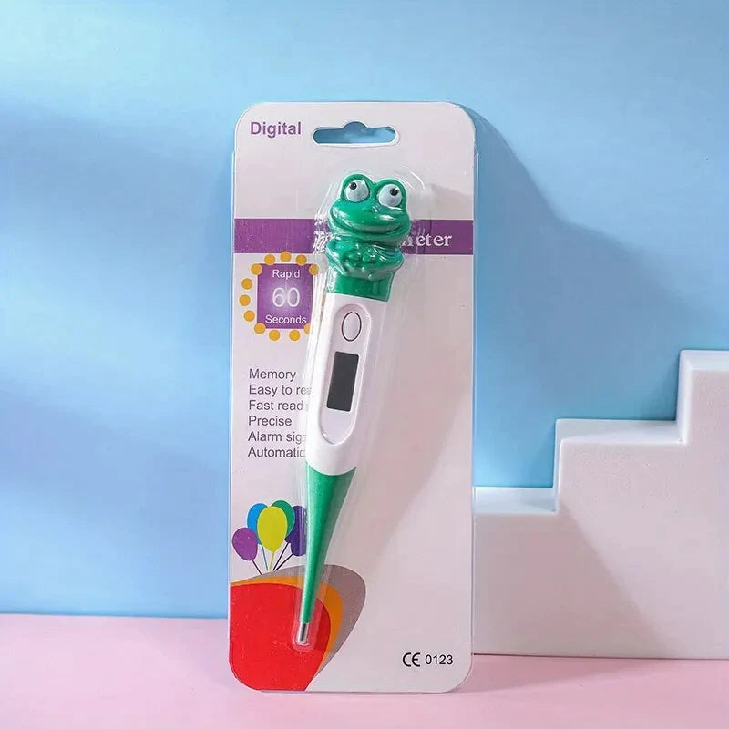 1pc  Cartoon Digital Thermometer Oral Armpit Flexible Tip Waterproof Cute Design Frog Cow Rabbit Bear Duck Rabbit Panda Cow