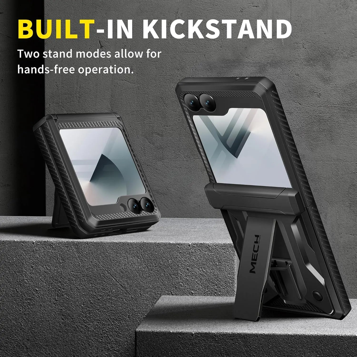 for Z Flip 6 Case with Kickstand Belt-Clip Hinge Protection Cover Screen Protector Military Grade Shockproof Phone Case