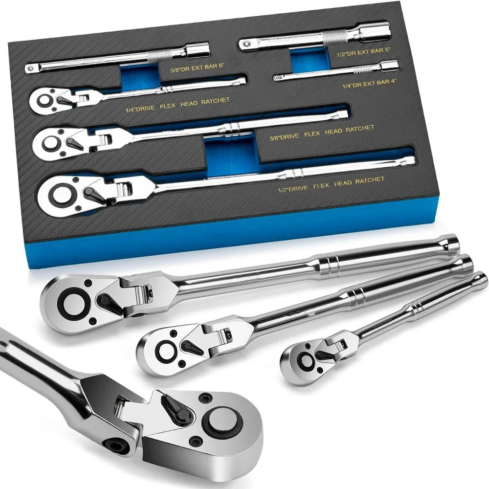 6pcs Flex Head Ratchet Set 1/4
