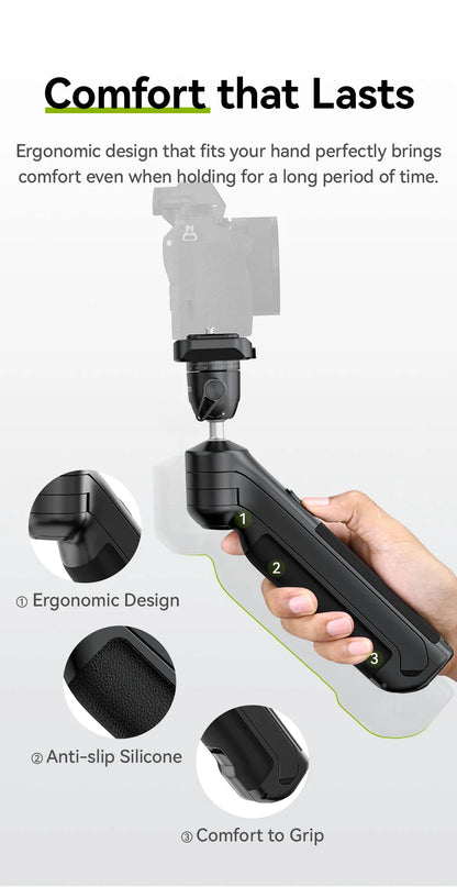 One-click Quick Release Tripod Uka Tripod Top Handle Grip for Camera Netting bracket with a Hidden Hook 180° Tilt