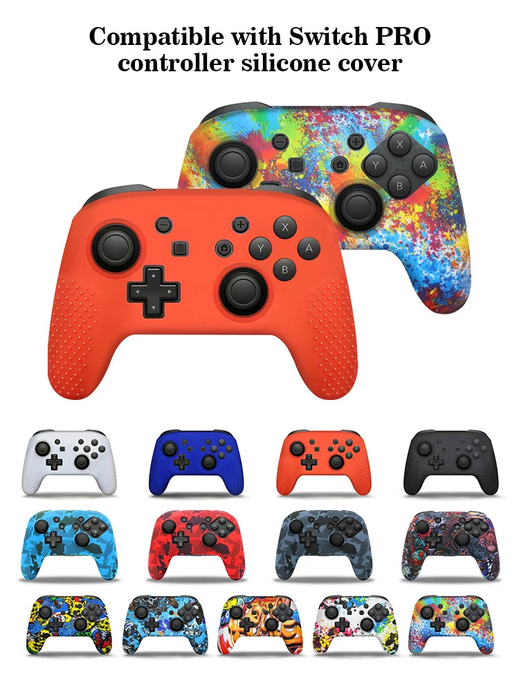 Anti-Slip Soft Silicone Case for Nintendo Switch Pro Controller – Rubber Skin with Joystick Grip Caps